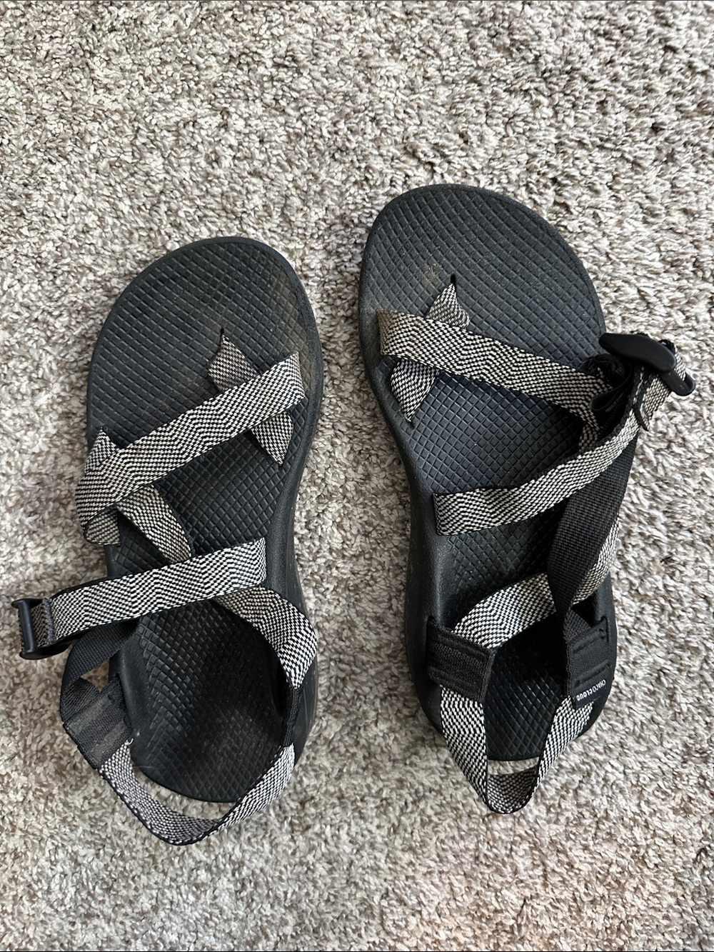 Chaco Black Sandals with White Webbing